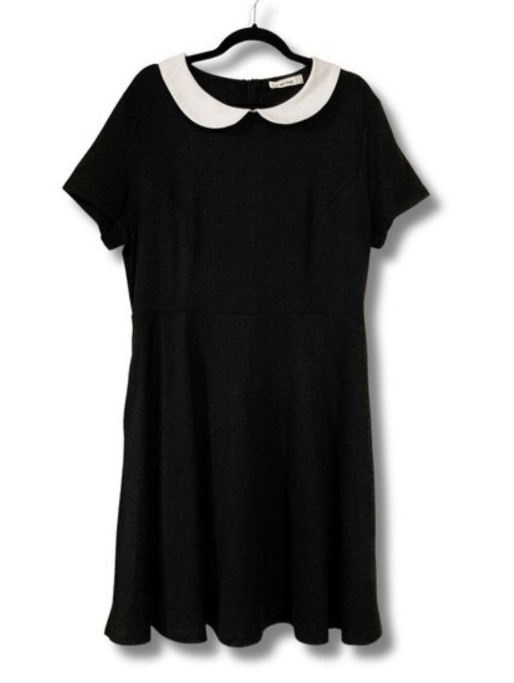 NEMIDOR Wednesday Addams style black white plus short sleeve size dress XL 14